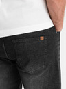 Ombre Clothing Herren Jeans-Shorts mit umgeschlagenen Beinabschluss - schwarz