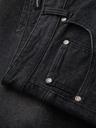 Ombre Clothing Herren Jeans-Shorts mit umgeschlagenen Beinabschluss - schwarz
