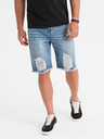 Ombre Clothing Herren kurze Jeans-Shorts mit Löchern und Rissen - hellblau