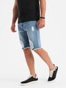 Ombre Clothing Herren kurze Jeans-Shorts mit Löchern und Rissen - hellblau