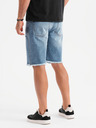Ombre Clothing Herren kurze Jeans-Shorts mit Löchern und Rissen - hellblau
