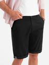 Ombre Clothing Herren klassische Chino-Shorts mit umgeschlagenen Beinabschluss - schwarz