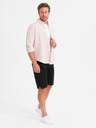 Ombre Clothing Herren klassische Chino-Shorts mit umgeschlagenen Beinabschluss - schwarz