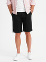 Ombre Clothing Herren klassische Chino-Shorts mit umgeschlagenen Beinabschluss - schwarz