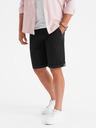 Ombre Clothing Herren klassische Chino-Shorts mit umgeschlagenen Beinabschluss - schwarz