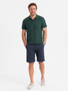 Ombre Clothing Herren klassische Chino-Shorts mit umgeschlagenen Beinabschluss - dunkelblau