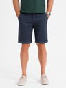 Ombre Clothing Herren klassische Chino-Shorts mit umgeschlagenen Beinabschluss - dunkelblau