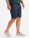 Ombre Clothing Herren klassische Chino-Shorts mit umgeschlagenen Beinabschluss - dunkelblau