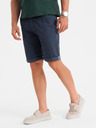 Ombre Clothing Herren klassische Chino-Shorts mit umgeschlagenen Beinabschluss - dunkelblau