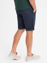 Ombre Clothing Herren klassische Chino-Shorts mit umgeschlagenen Beinabschluss - dunkelblau