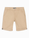 Ombre Clothing Herren-Chino-Shorts mit umgeschlagenem Beinabschluss - beige