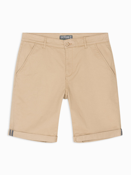 Ombre Clothing Herren-Chino-Shorts mit umgeschlagenem Beinabschluss - beige