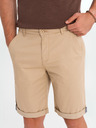 Ombre Clothing Herren-Chino-Shorts mit umgeschlagenem Beinabschluss - beige