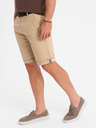 Ombre Clothing Herren-Chino-Shorts mit umgeschlagenem Beinabschluss - beige