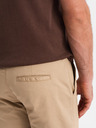 Ombre Clothing Herren-Chino-Shorts mit umgeschlagenem Beinabschluss - beige