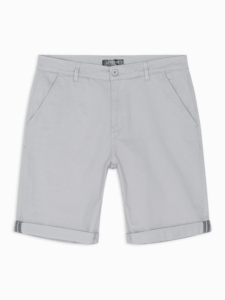 Ombre Clothing Herren-Chino-Shorts mit umgeschlagenem Beinabschluss - grau