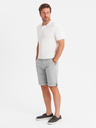 Ombre Clothing Herren-Chino-Shorts mit umgeschlagenem Beinabschluss - grau