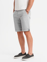 Ombre Clothing Herren-Chino-Shorts mit umgeschlagenem Beinabschluss - grau
