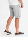 Ombre Clothing Herren-Chino-Shorts mit umgeschlagenem Beinabschluss - grau