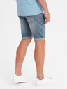 Ombre Clothing Herren-Jeans-Shorts mit umgeschlagenen Beinabschluss - hellblau