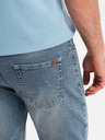 Ombre Clothing Herren-Jeans-Shorts mit umgeschlagenen Beinabschluss - hellblau