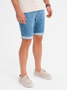 Ombre Clothing Herren-Jeans-Shorts mit umgeschlagenen Beinabschluss - hellblau