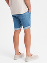 Ombre Clothing Herren-Jeans-Shorts mit umgeschlagenen Beinabschluss - hellblau