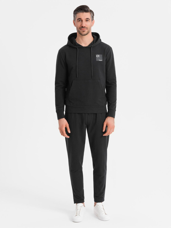 Ombre Clothing Herren-Hoodie + Jogginghose - schwarz
