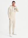 Ombre Clothing Herren-Hoodie + Jogginghose - creme