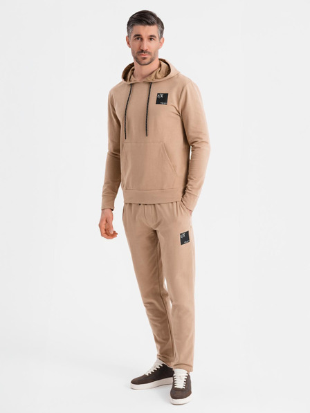 Ombre Clothing Herren-Hoodie + Jogginghose - braun