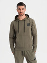 Ombre Clothing Herren-Hoodie + Jogginghose - olivgrün