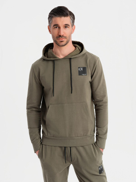 Ombre Clothing Herren-Hoodie + Jogginghose - olivgrün