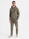 Ombre Clothing Herren-Hoodie + Jogginghose - olivgrün