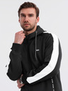 Ombre Clothing Herren-Zip-Hoodie mit Einfassung - schwarz