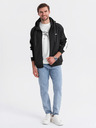Ombre Clothing Herren-Zip-Hoodie mit Einfassung - schwarz