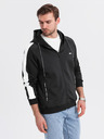 Ombre Clothing Herren-Zip-Hoodie mit Einfassung - schwarz