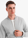 Ombre Clothing Herren-Strick-Bomberjacke - grau