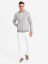 Ombre Clothing Herren-Strick-Bomberjacke - grau