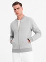 Ombre Clothing Herren-Strick-Bomberjacke - grau