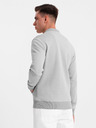 Ombre Clothing Herren-Strick-Bomberjacke - grau