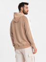 Ombre Clothing Herren-Zip-Hoodie mit Einfassung - beige