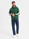 Ombre Clothing Herren-Zip-Hoodie mit Einfassung - dunkelgrün
