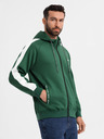 Ombre Clothing Herren-Zip-Hoodie mit Einfassung - dunkelgrün