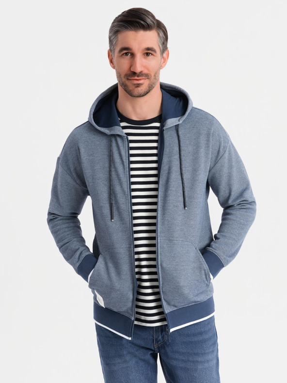 Ombre Clothing Herren-Softshell-Hoodie mit Struktur - dunkelblau
