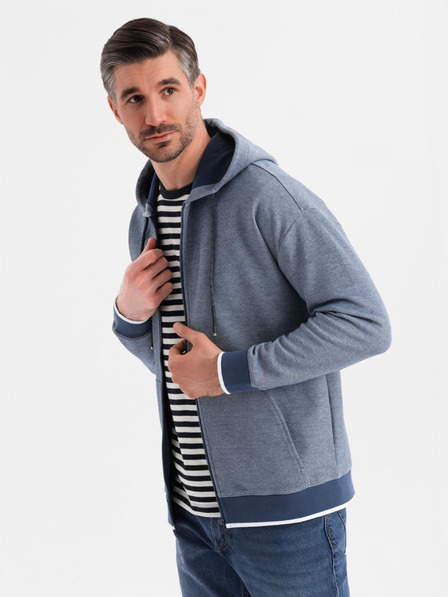 Ombre Clothing Herren-Softshell-Hoodie mit Struktur - dunkelblau
