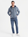 Ombre Clothing Herren-Softshell-Hoodie mit Struktur - dunkelblau