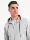 Ombre Clothing Herren-Softshell-Hoodie mit Struktur - grau