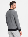 Ombre Clothing Herren-Strick-Bomberjacke - schwarz