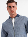 Ombre Clothing Herren-Strick-Bomberjacke - dunkelblau
