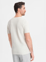 Ombre Clothing Herren-Strick-T-Shirt mit feiner Textur - weiß